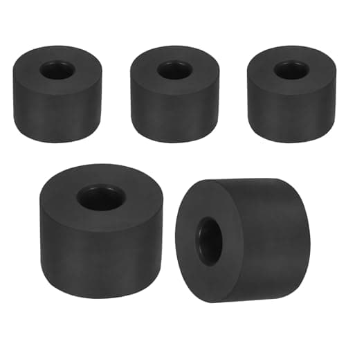 Image of sourcing map 25Pcs Rubber Spacers, 25mm OD, 10mm ID, 5mm Thick Black Round Anti Vibration Rubber Pads Isolation Bushings Washer for Home Cars Boat(0.98" OD x 0.39" ID x 0.2" Thick)