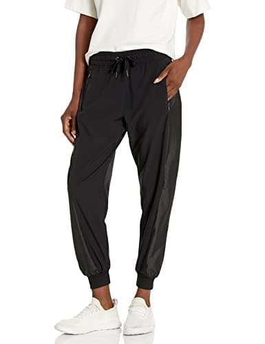 Image of Calvin Klein Performance Women's Shine Blocked Woven Jogger Casual Pants, Black, Large