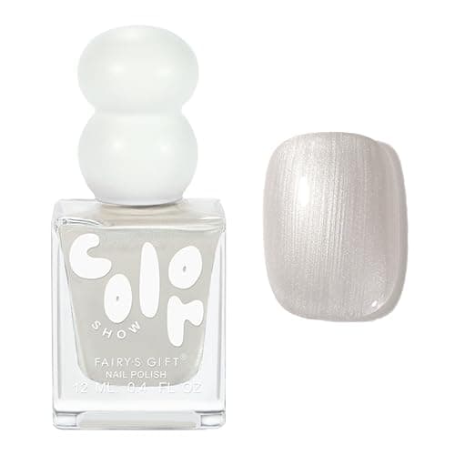 Image of Pearl Nail Polish - White Nail Varnish Quick Dry - Long Lasting Shimmer Pearlescent White Nail Polish - High Glossy Glitter Water Based Mermaid Nail Varnish for Women DIY Manicure