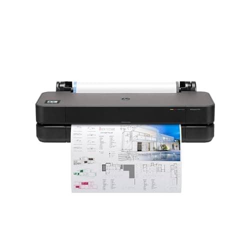 Image of HP DesignJet T250 24-inch (5HB06D), Large Format Printer, Plotter, Standard A4-A1, 76 A1 Prints/Hour, Wi-Fi, Ethernet, USB, 2400x1200 dpi, Recycled Metal, 1-Year Warranty, Click, Black