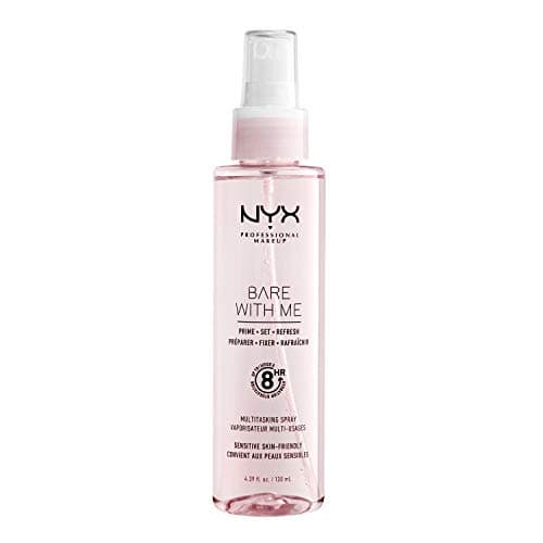 Image of NYX Professional Makeup Bare with Me Prime, Set, Refresh, Multitasking Spray - Spray on Makeup Primer, Foundation Setting Spray and Refreshing Spray, 130 ml