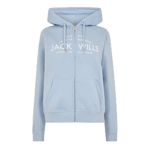 Image of Jack Wills Womens Hunston Logo Zip Hoodie Soft Blue 16