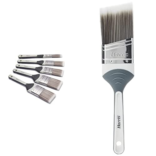 Image of Harris Seriously Good No Loss Paint Brushes for Walls and Ceilings, 5 Brush Pack, 0.5" 1" 1.5" 2" & Seriously Good Walls & Ceilings Angled Paint Brush | 2"