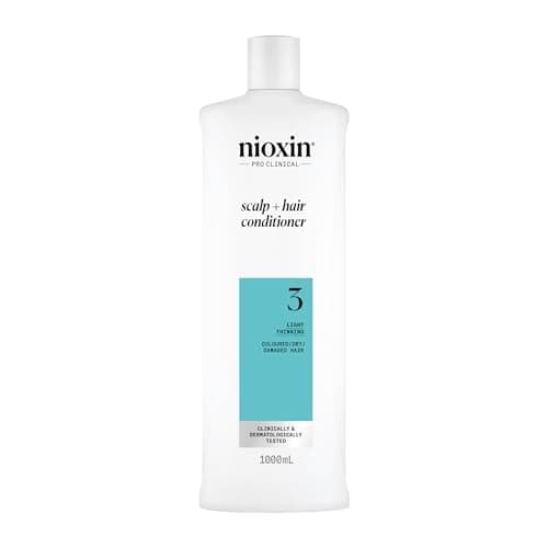 Image of Nioxin System 3 Scalp + Hair Conditioner - Hair Thickening Conditioner for Coloured, Dry and Damaged Hair with Light Thinning - with Biotin & Niacinamide, 1L