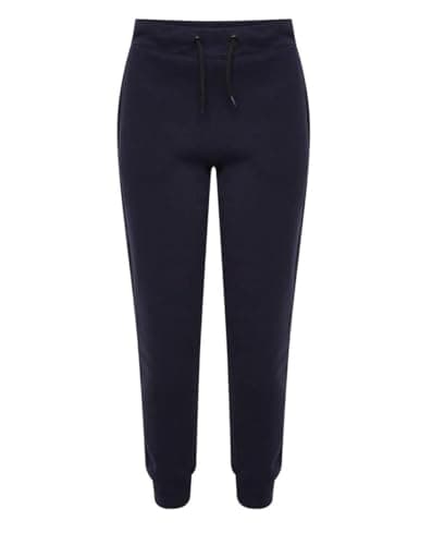 Image of RUBAB Boys Girls Fleece Jogging Bottoms Kids Sports PE Joggers Children Unisex Fleece Trousers Classic Bottom Sweatpants Cuff Joggers Age 5-14 Years (11 Years 12 Years Navy)