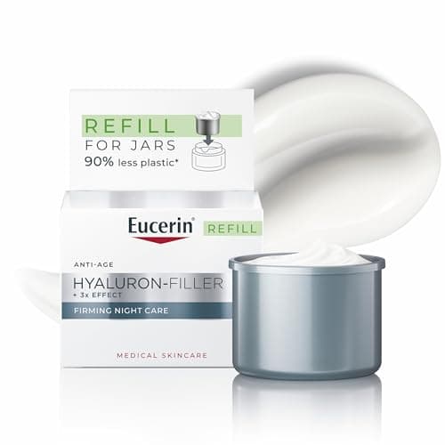 Image of Eucerin Hyaluron-Filler Night Cream Refill 50ml (1 Jar), Nourishing Night Moisturiser with Anti-Ageing Hyaluronic Acid, Fills, Stimulates and Defends Complexion