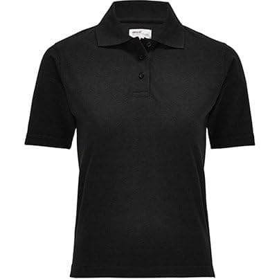 Image of Style It Up Womens Ladies Classics Polo Shirt Short Sleeve Dry Touch Pique Plain Casual Wear Polo T-Shirt (Black, 12)