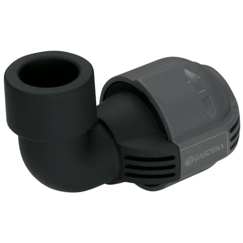 Image of Gardena Sprinkler System L-Piece: Connector for the end of a pipe, for flexible "outline" connection of pop-up sprinklers, 25 mm x 3/4" female thread (02784-20)