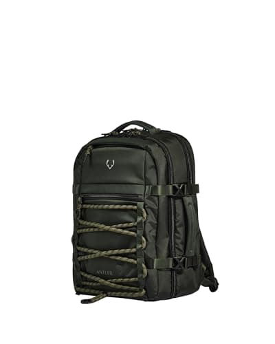 Image of ANTLER - Discovery Backpack, 28L Rucksack with Laptop Pocket, Suitcase Sleeve, Water-Resistant, Durable Cabin, Travel, Work, Gym Bag for Men & Women - Dark Green