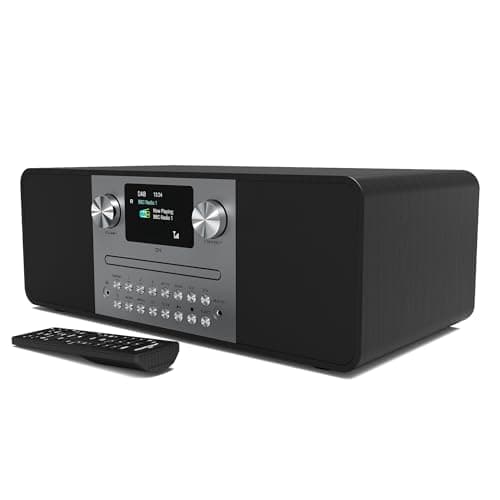 Image of DAB/DAB+ & FM Digital Radio with CD Player | Bluetooth & USB MP3 Player | 60w Premium Sound | Remote Control | Mains Powered | Perfect for Home Entertainment | AZATOM D4 (Black)