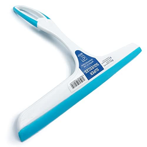 Image of Window Squeegee Glass Cleaning Wiper Rubber Blade For Shower Screen Small Squeegee Washer Wiper Plastic Body with Rubber Blade Easy Grip Handle Perfect for Bathroom & Wet Rooms Blue White Design