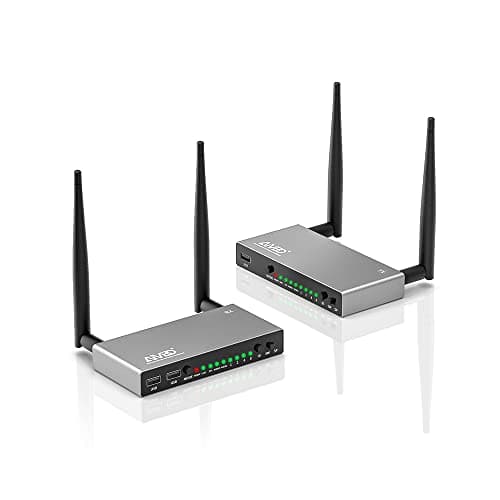 Image of 656FT Wireless HDMI Transmitter & Receiver, Multiple TXs & RXs, 5.8G Professional HDMI Extender with KVM, IR Remote, Loop-Out, Stream Video Audio for Laptop, TV Stick, Satellite to TV, Projector