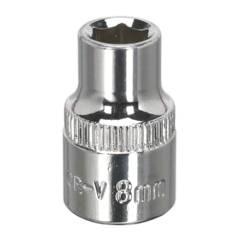 Image of Sealey Sp3808 Walldrive Socket 8Mm 3/8Sq Drive Fully Polished