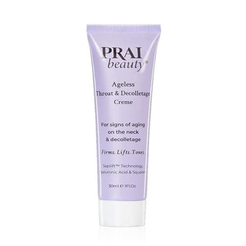 Image of PRAI Ageless Throat & Decolletage Creme 30ml - Anti-Ageing, Collagen Boosting Skincare Cream - Tightens & Firms Skin, Reduces Wrinkles - Luxury Neck Moisturiser With Hyaluronic Acid - 7 Day Results