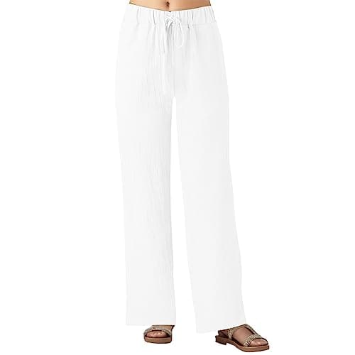 Image of NNGOTD Women Ladies Plain Skinny Jeggings Stretch Jeans Denim Look Pant Leggings Trouser UK Size 8-16 Control Pants Women High Waisted Compression Shorts Exercise Leggings for Women UK （White, M