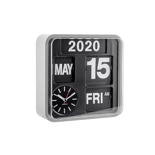 Image of Karlsson Flip Calendar Wall Clock Silver Mini Flip