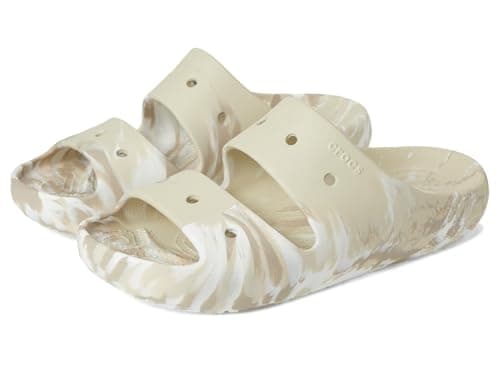 Image of Crocs Unisex-Adult Classic Marbled Sandals Slide, Bone/Multi, 3 UK Men / 4 UK Women