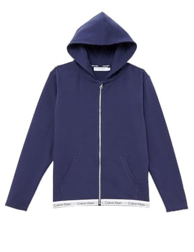 Image of Calvin Klein Jeans Kids Gender Inclusive's Ls Zip Up Hoodie KK0KK00111, Blue (Peacoat), 14-16