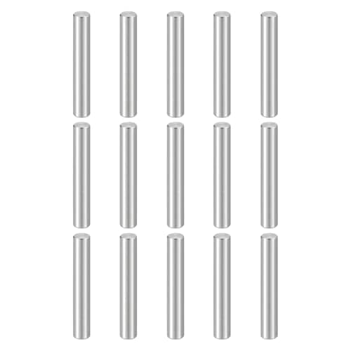 Image of sourcing map 15pcs Dowel Pins M4(4mm) x 25mm 304 Stainless Steel Cylindrical Shelf Support Peg Pin Rod Fasten Elements for Metal Devices Wood Furniture DIY Installation, Silver
