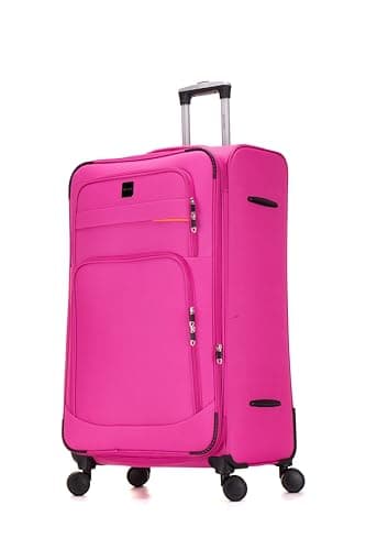 Image of Skylark 32" Extra Large Suitcase Super Lightweight Luggage 20% Expandable 4 Wheels Spinner 3-Digit Combination Lock Soft Shell Luggage Check in for 30kg (Pink, 162 litres)