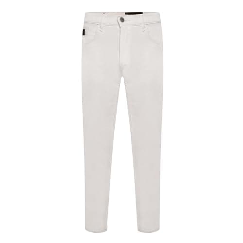 Image of Forge Mens Plus Size Jeans Classic Fashion Straight Leg Heavy Duty Denim Pants for Men, White Colour, 48W / 32L