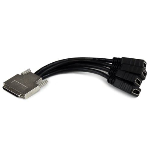 Image of StarTech.com VHDCI Breakout Cable - VHDCI to 4x HDMI M/F - VHDCI Cable for NVIDIA & VisionTek Graphics Cards (VHDCI24HD), Black