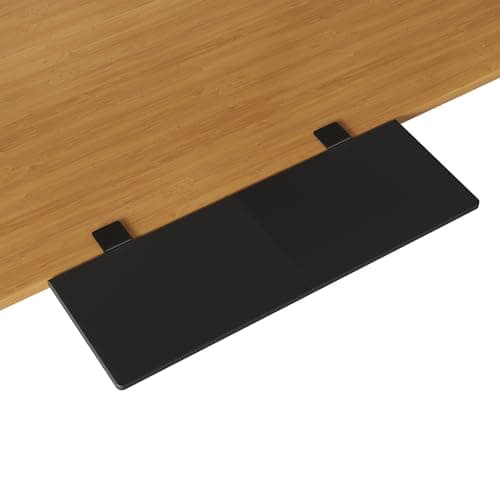 Image of BONTEC Ergonomics Desk Extender Tray, 691 x 241mm Table Mount Desk Extender Shelf, 90° Foldable Table Extender, Clamp on Arm Rest for Desk, Suitable for Office Home Use, Black