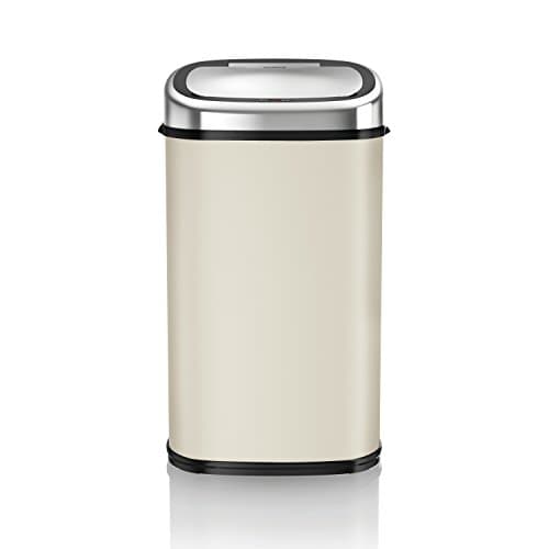 Image of Tower T80903 Kitchen Bin with Sensor Lid, Automatic Soft-Close, Manual Override, Almond, 58 Litre, 27.4 x 40.2 x 70.9 cm