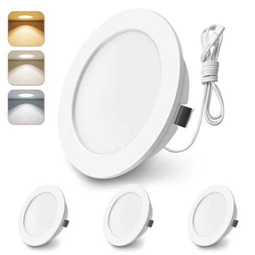Image of ALUSSO LIGHTING 3 Pack 12V LED Spot Lights, 3000K 4000K 6000K Downlights, 4W 270LM Cutout 55-58mm Recessed Lights for Under Cabinet,RV, Campervan,Caravan,Motorhome,Roof,White(Not Dimmable