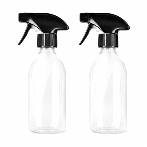Image of TEC Spray Bottles 250ml Black Sprayer 30% RPET Refillable Clear Compact Plastic Bottle UK Made For Water, Cleaning, Laundry, Gardening & Ironing (2)