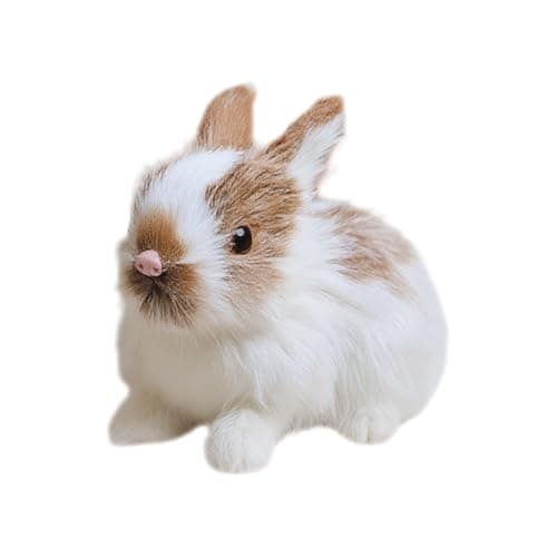 Image of Simulated Little Rabbit, With Realistic Design, Plush Material, Life-Like Rabbit Figurines, Plush Bunny Decorations, Soft Collectible, For Baby Shower, Fairy Garden, Miniature Scene, Desktop, Bedside