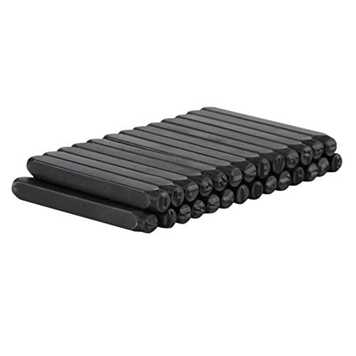Image of Sonew Carbon Steel 3mm Numbers and Letters Punch Metal Stamp Tool Kit with Storage Case for Crafting (High-Carbon Steel)
