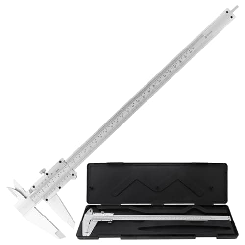 Image of Smgda Vernier Caliper, 0-300mm 0-12" Carbon Steel Calipers Measuring Tool Accuracy 0.02mm Micrometer for DIY/Household/Industrial Use with Storage Case, Metric & Imperial Double Scales (Silver, 300mm)
