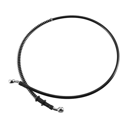 Image of X AUTOHAUX 100cm AN3 M10 Car Hydraulic Brake Line Oil Hose Pipe 28° 28° Black