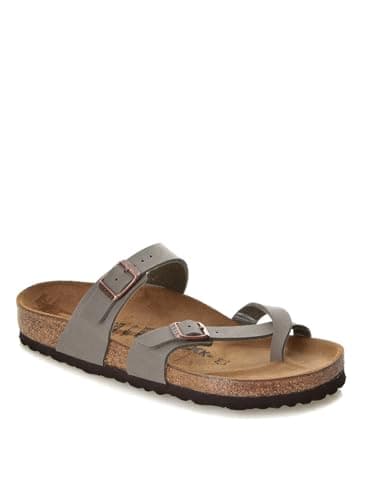 Image of Birkenstock MAYARI Birko-Flor Nubuck, Women’s Flip Flop Sandals, Grey (Stone), 4.5 UK (37 EU)