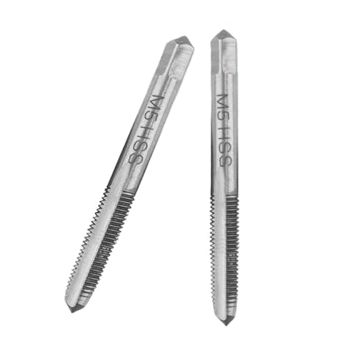 Image of 2 PCS Metric Hand Tap Set M5 x 0.8mm H2 High Speed Steel Metric Machine Taps Straight Flutes Screw Threading Tapping Tool for Machinist DIY Repair
