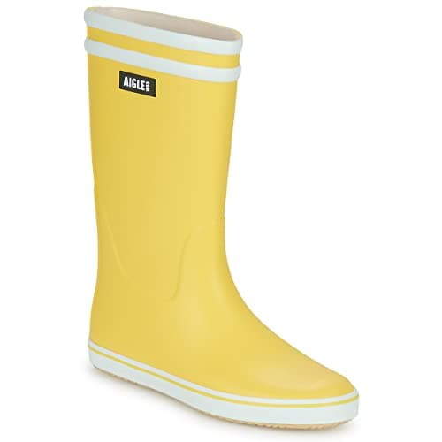 Image of Aigle Malouine 2 Women's Rain Boot, Yellow White, 6.5 UK