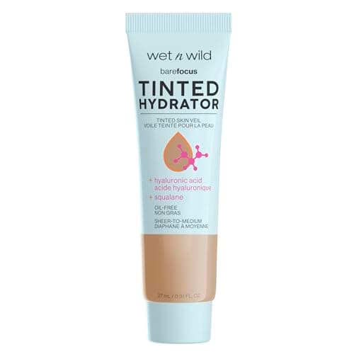 Image of Wet n Wild Bare Focus Tinted Hydrator, Oil-Free Tinted Moisturizer with Hyaluronic Acid, Semi-Matte Sheer-to-Medium Coverage, Tan