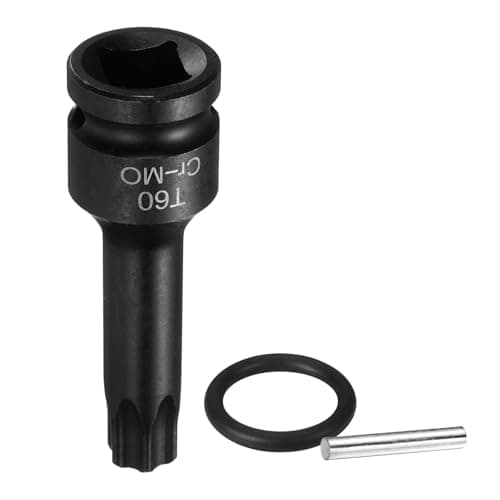Image of sourcing map 1/2" Drive Torx Bit Socket T60 Impact 6 Point Star Bit Sockets CR-MO Steel with Cotter Pin and O-Ring for Power Drill Drivers Garage Workshop Adapter
