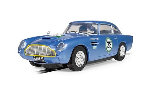 Image of Scalextric C4599 Aston Martin DB5 - Blue/Yellow - Historic GT Racing Slot Car, Heartbreaker
