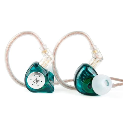 Image of Yinyoo KZ EDX PRO Wired Earphones, 1DD New 10mm Dynamic Driver in-Ear Monitor KZ Headphones, EDX PRO in Ear Earbuds HIFI Deep Bass Sound Over Ear Headset with Detachable Cable (Cyan, No mic)