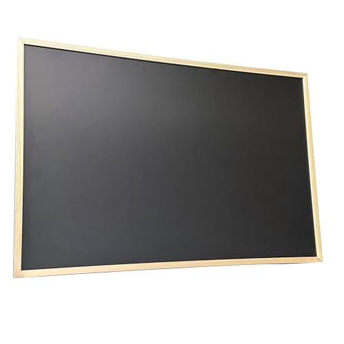 Image of 600mm x 900mm Wall Mounted Bulletin Chalk Boards Wall Hanging Blackboard with Wooden Frame Perfect for Memo Message Board Notice Boards Kitchen Chalkboard Menu Board