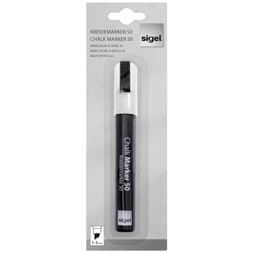 Image of SIGEL BA181 Chalk Marker 50, chisel tip 1-5 mm, White