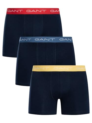Image of GANT Mens Boxer Briefs 3 Pack (UK, Alpha, M, Regular, Regular, Marine)
