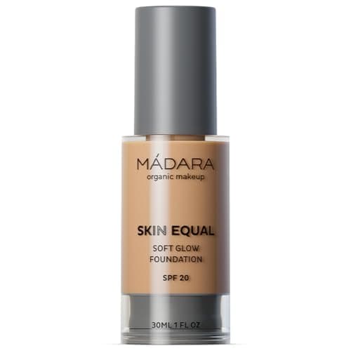 Image of MÁDARA Organic Skincare | Skin Equal Soft Glow Foundation SPF20 SAND 40-30ml, Mineral foundation with hyaluronic acid, Buildable medium coverage, Dewy foundation, Vegan, COSMOS certified
