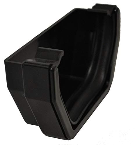 Image of Square Line Guttering External Stop End - Black