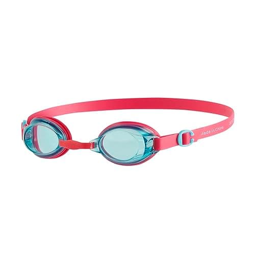 Image of Speedo Unisex-Youth Jet V2 Swimming Goggles | Kids Swim | Comfortable Fit | Adjustable Design | Anti-fog | Anti-leak | Learn to Swim, Ecstatic/Aquatic, One Size
