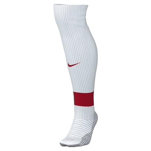 Image of Nike FQ8253-103 Strike Dri-FIT Socks Unisex WHITE/UNIVERSITY RED/UNIVERSITY RED Size L