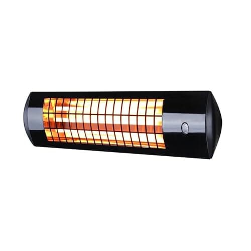 Image of Heatlab 1.8kW Wall Mounted IPX4 Quartz Patio Heater with 3 Power Settings in Black