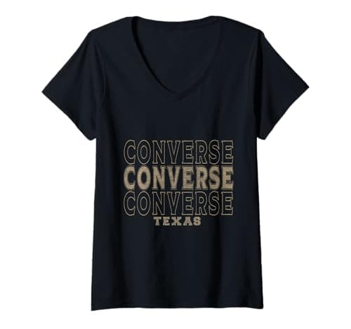 Image of Womens Vintage Converse Texas V-Neck T-Shirt